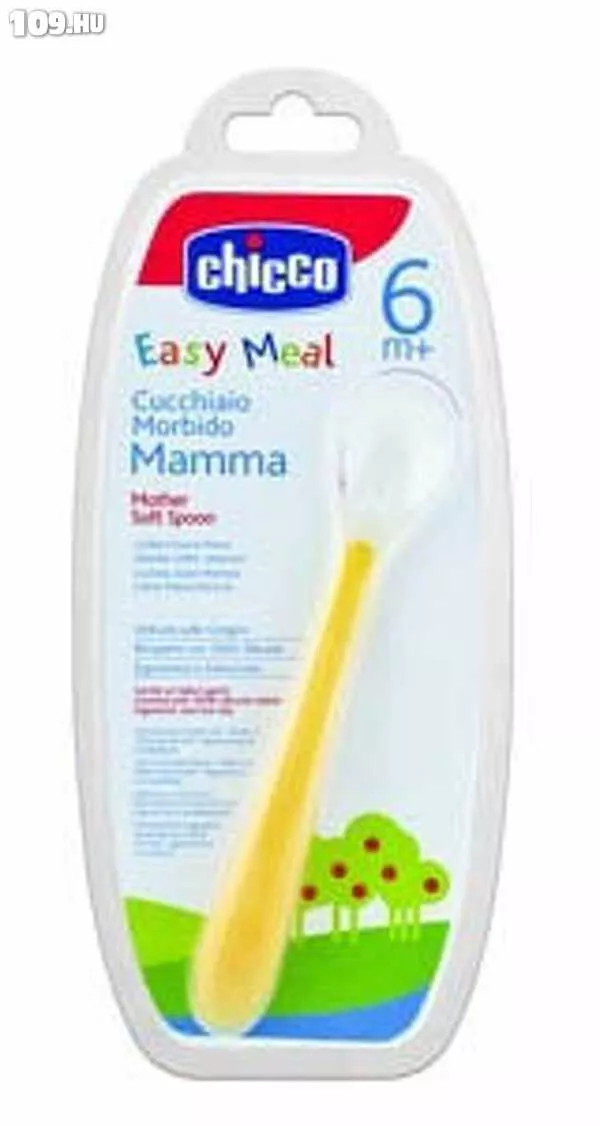 Szilikon fejű műanyag kanál (6h+) Chicco Easy Meal Mamma